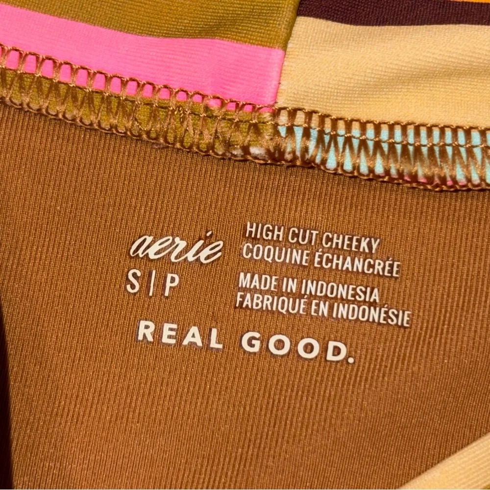 Aerie Brown Stripe Bikini Set size XS & Small